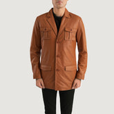Mens Brown Leather Blazer Jacket
